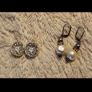 • Sterling Silver .925 2 Pair Of Pierced Earrings